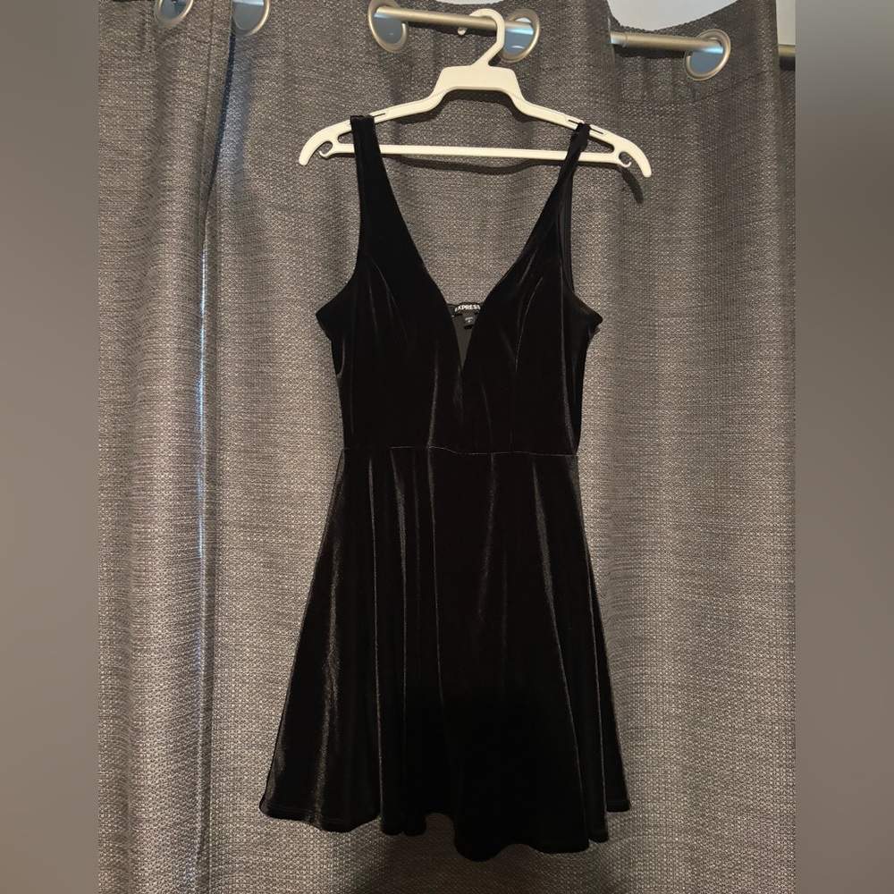 Express Black Velvet Mini Dress